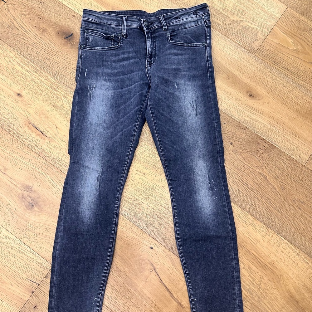 R13 Boy Skinny Charcoal/Black Women's Jeans